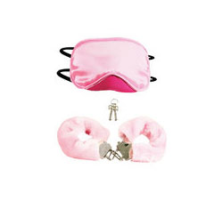 Pleasure Cuffs With Satin Mask Pink